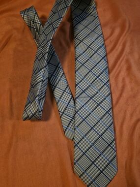4/$97 Deal! ALFRED SUNG Gray Check Plaid Silk Tie Nwt